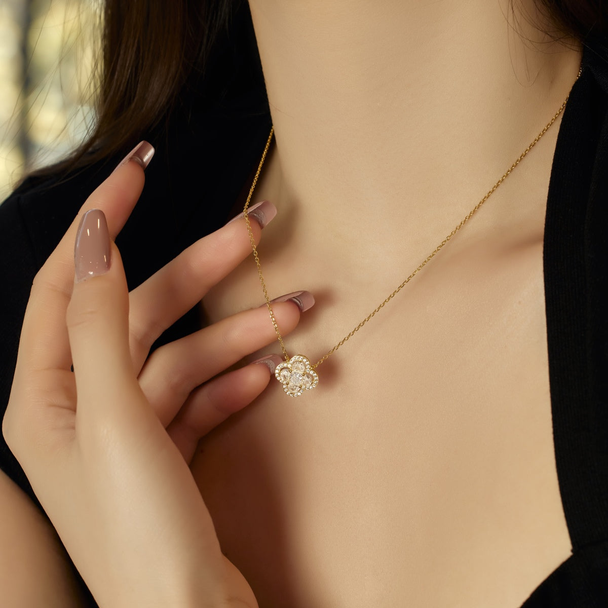 [HOT]Spliced Lucky Four-Leaf Clover Versatile Necklace
