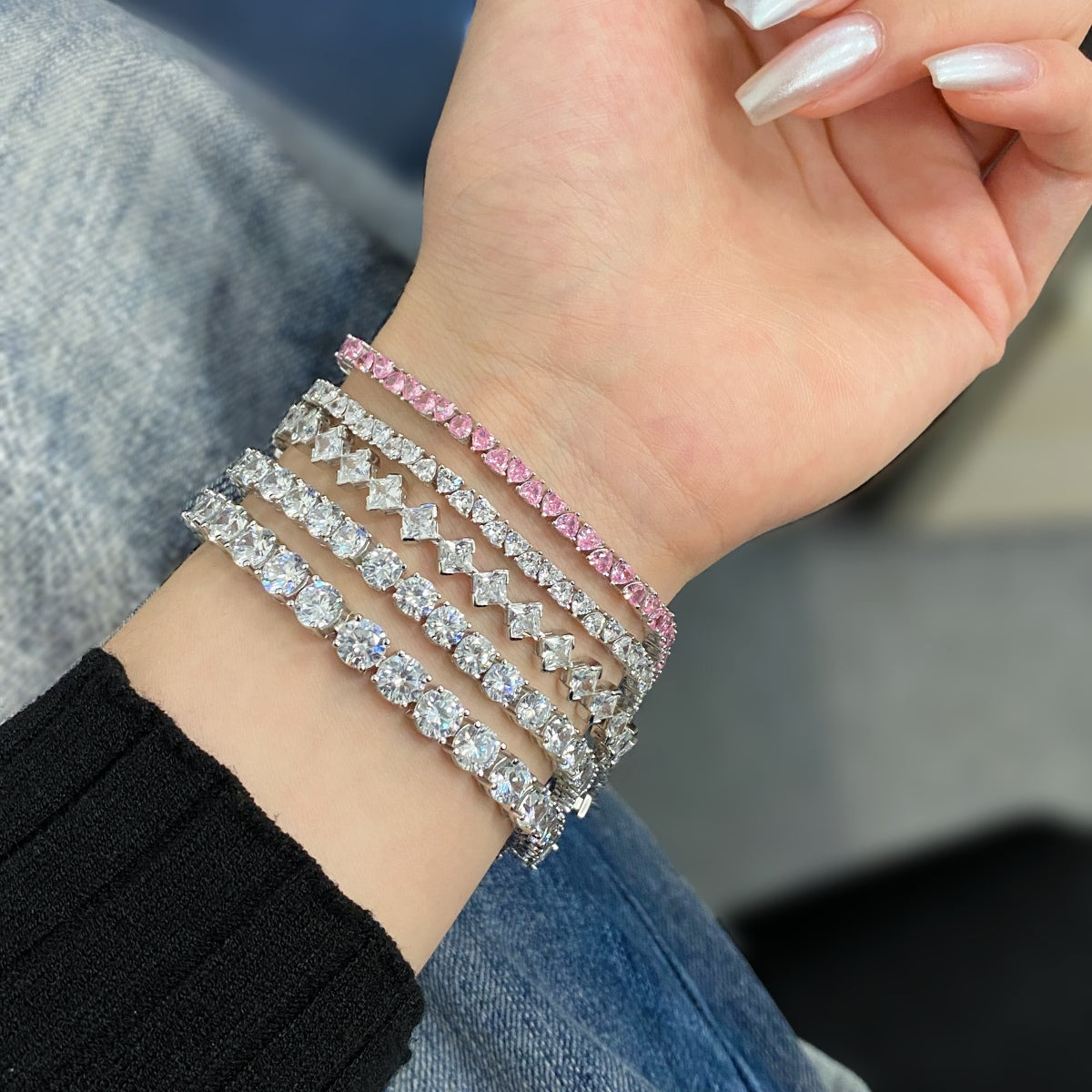[HOT]0.5 Carat Ornate Princess Cut Daily Bracelet