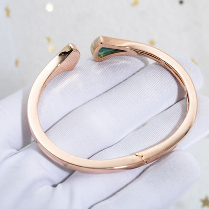 DIANA DREAM BRACELET OPEN MALACHITE PINK GOLD