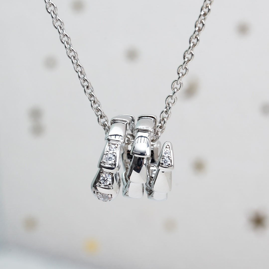 DIANA SERPENTI SILVER NECKLACE DIAMOND