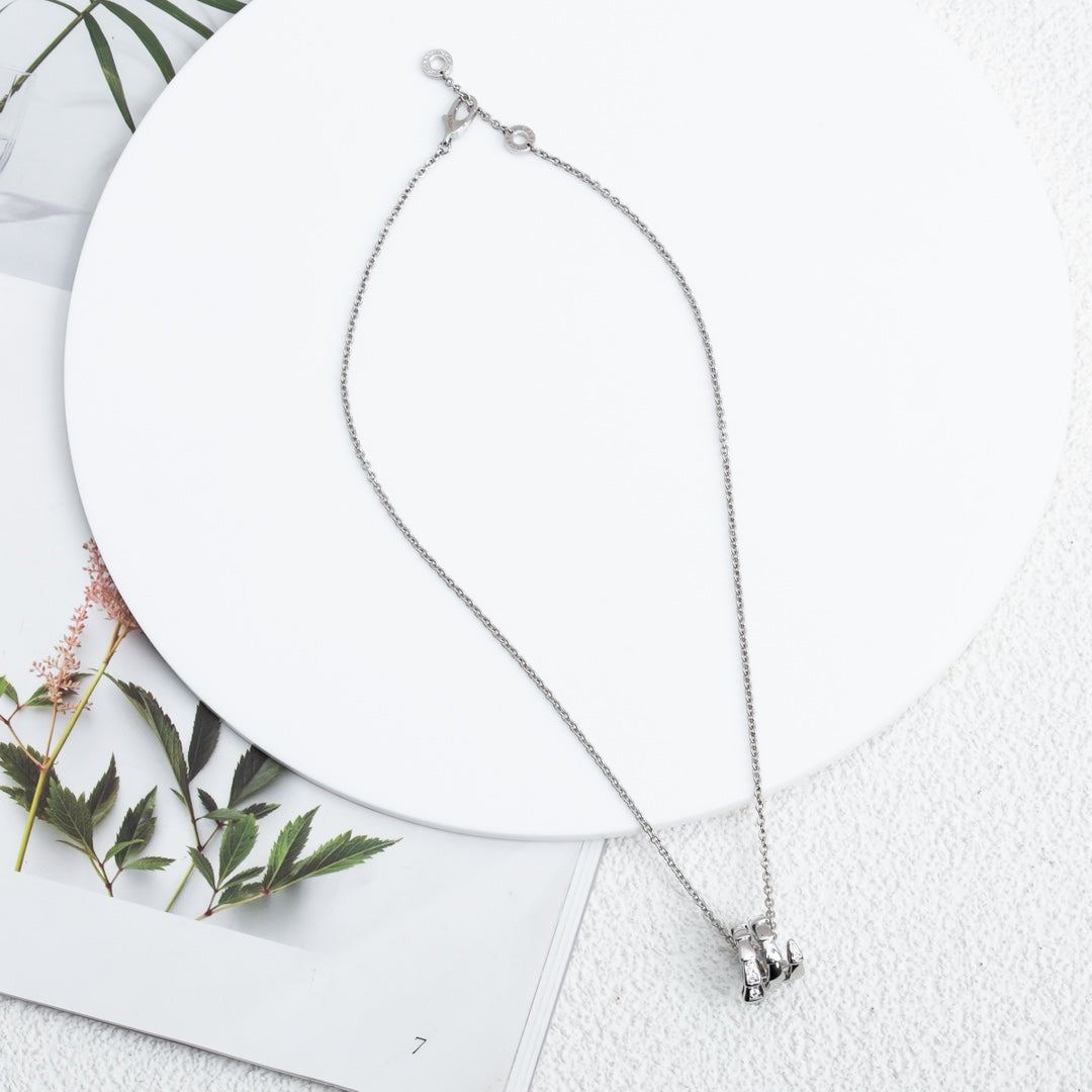 DIANA SERPENTI SILVER NECKLACE DIAMOND