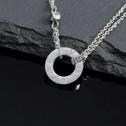 DIANA LOVE NECKLACE 16MM 2 DIAMONDS