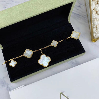 DIANA MAGIC CLOVER MOP GOLD BRACELET 5 MOTIFS