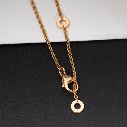 DIANA ZERO 1 WHITE CERAMIC PINK GOLD DIAMOND NECKLACE
