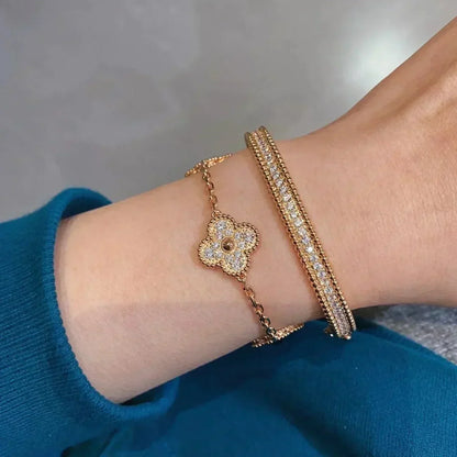DIANA CLOVER 5 MOTIFS  FULL DIAMOND BRACELET