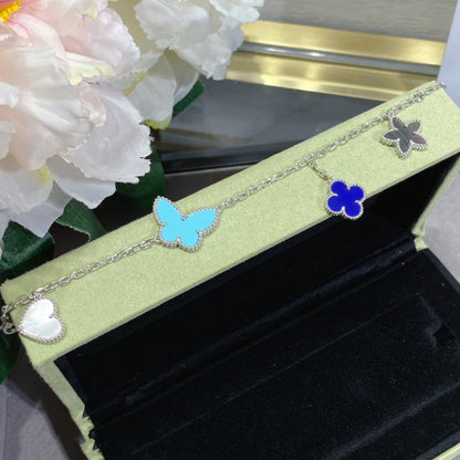 DIANA LUCKY SPRING SILVER BRACELET 4 MOTIF