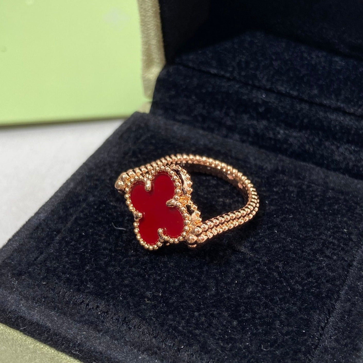 DIANA CLOVER RIVERSIBLE ROSE GOLD RING