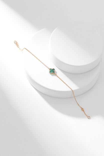 DIANA CLOVER BRACELET MALACHITE 1 MOTIF