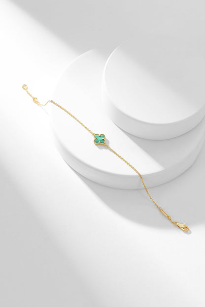 DIANA CLOVER BRACELET MALACHITE 1 MOTIF