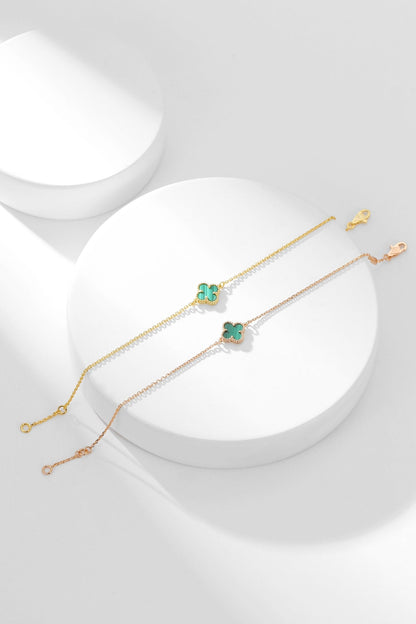 DIANA CLOVER BRACELET MALACHITE 1 MOTIF