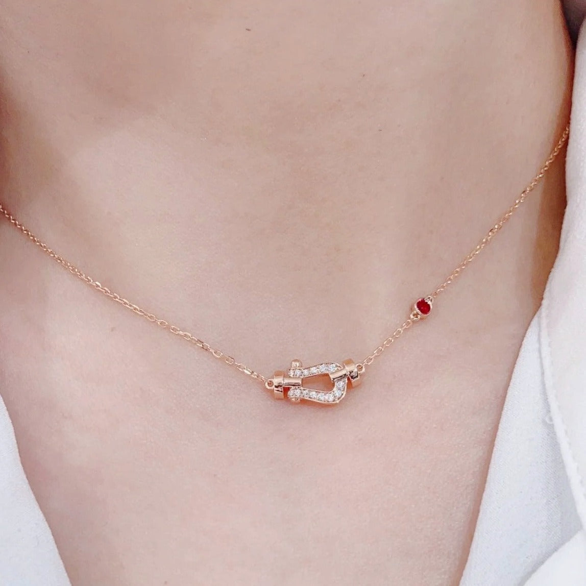 DIANA FORCE 10 DIAMOND PINK GOLD NECKLACE