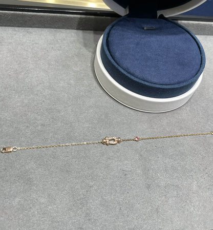 DIANA FORCE 10 DIAMOND CHAIN LINK PINK GOLD BRACELET
