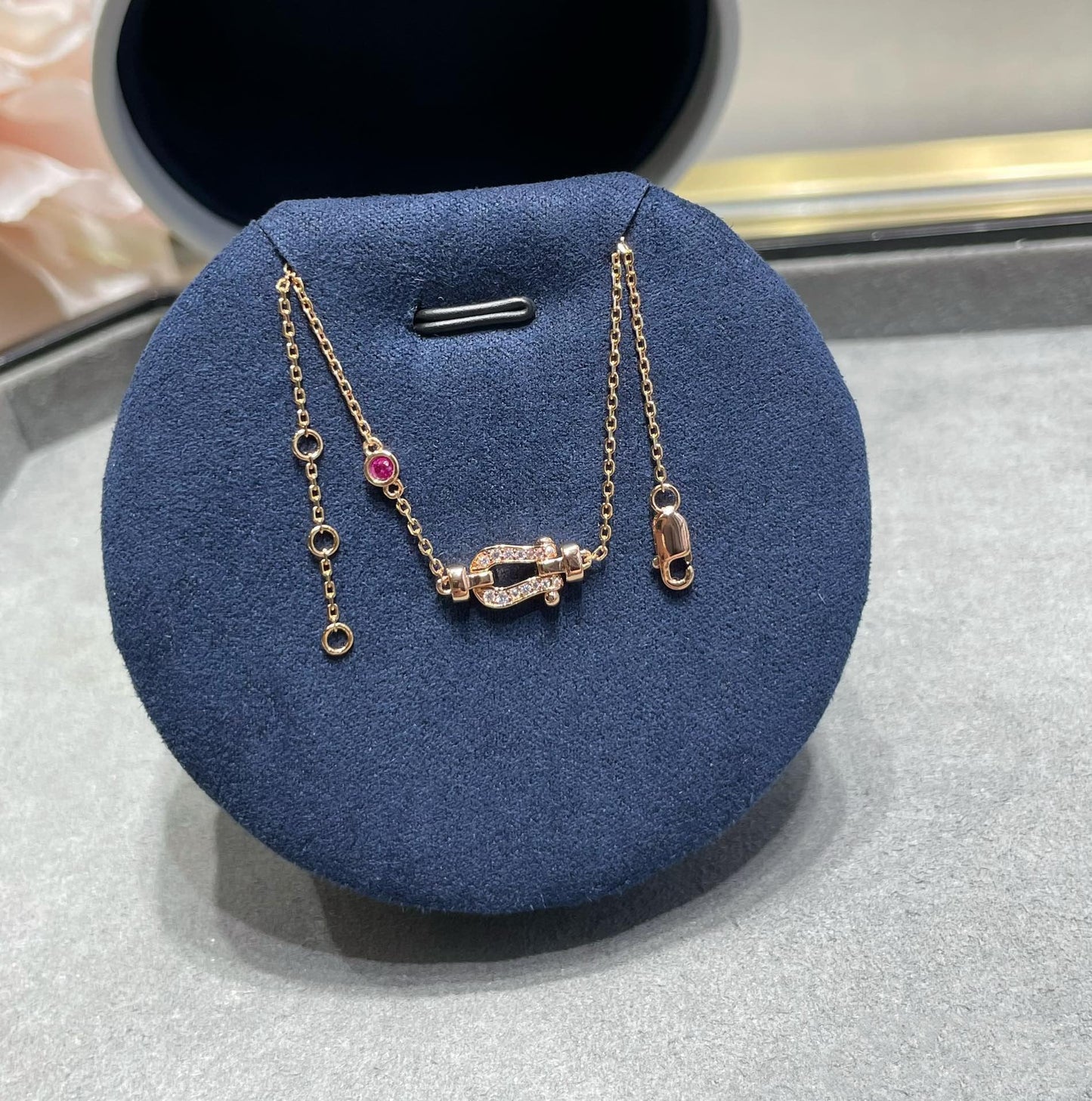 DIANA FORCE 10 DIAMOND CHAIN LINK PINK GOLD BRACELET
