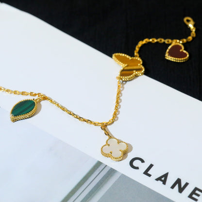 DIANA LUCKY SPRING 5 MOTIF GOLD BRACELET