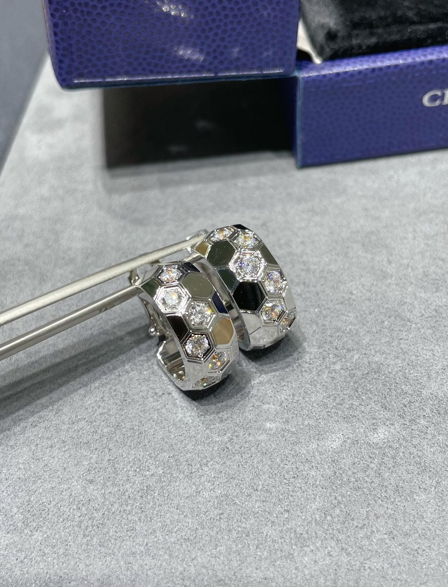 DIANA BEE LOVE DIAMOND HOOP EARRINGS