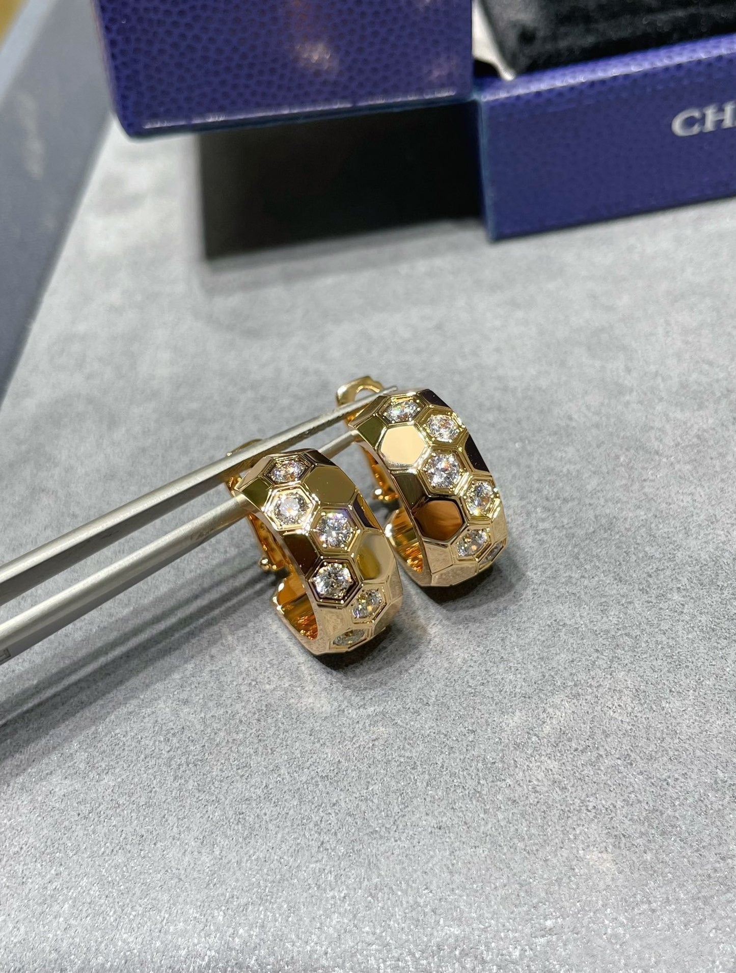 DIANA BEE LOVE DIAMOND HOOP EARRINGS