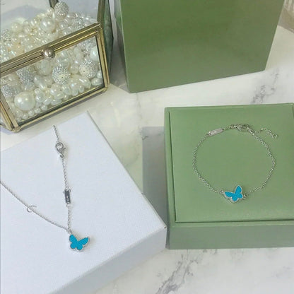 DIANA BUTTERFLY TURQUOISE BUTTERFLY BRACELET SILVER