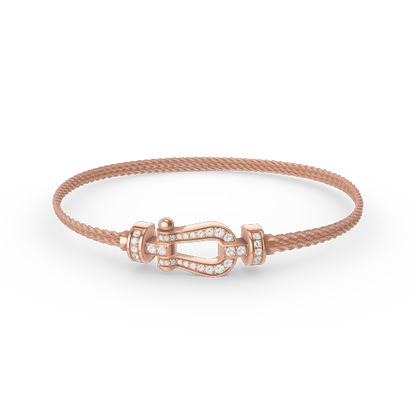 DIANA FORCE SMALL HORSESHOE  DIAMOND CHAIN ROPE BRACELET