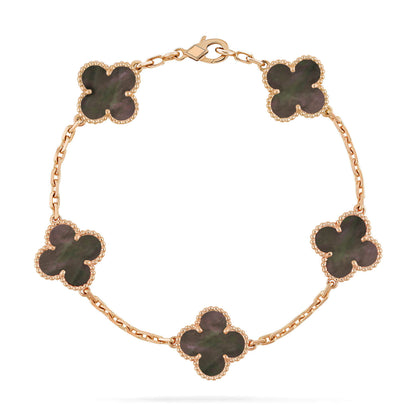 DIANA CLOVER 5 MOTIF GRAY MOP  BRACELET