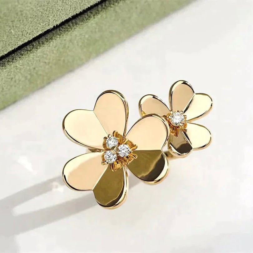 DIANA CLOVER COMOS GOLD DIAMOND RING