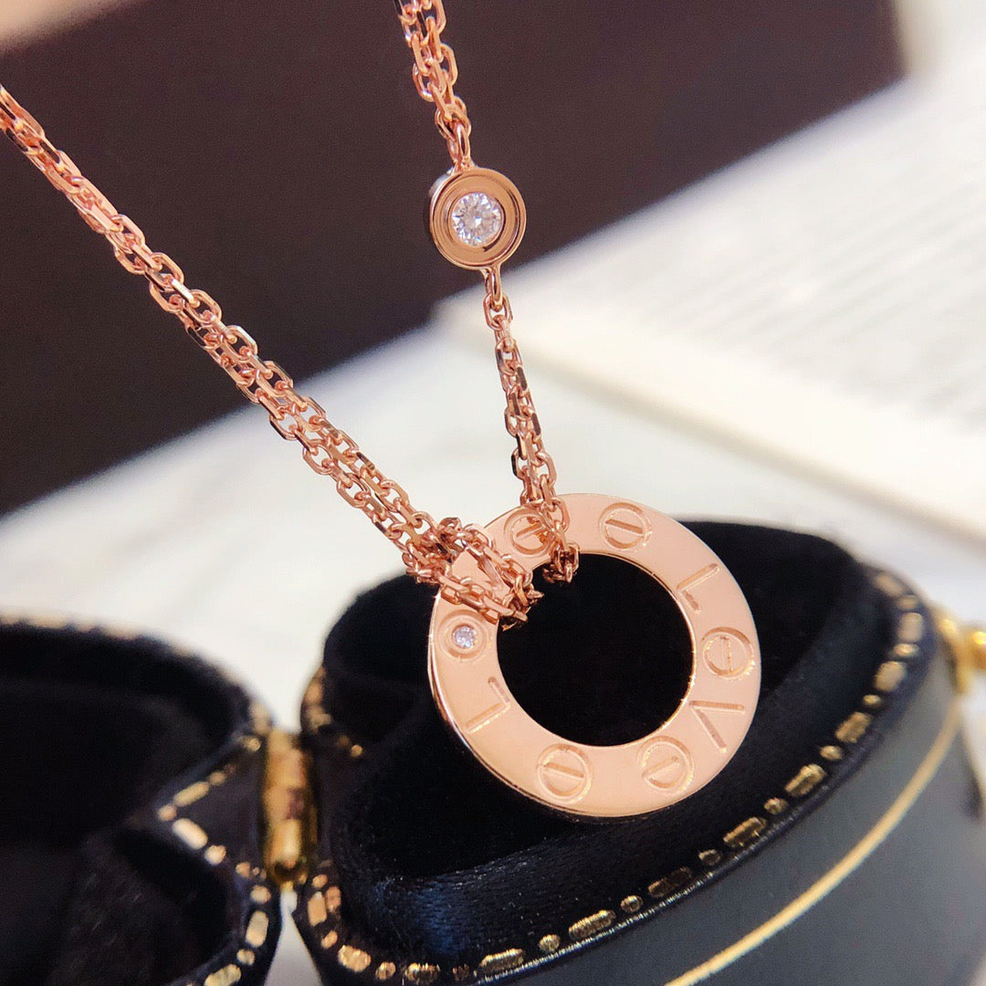 DIANA LOVE NECKLACE 16MM 2 DIAMONDS