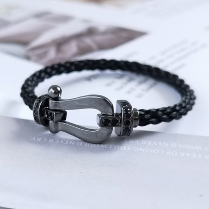 DIANA FORCE LARGE SERIES HORSESHOE BLACK SAMURAI BRACELET