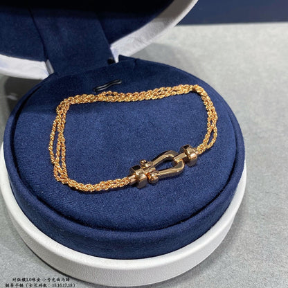 DIANA FORCE SMALL HORSESHOE  DIAMOND CHAIN ROPE BRACELET