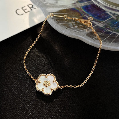 DIANA LUCKY WHITE MOP PLUM BLOSSOM  BRACELET