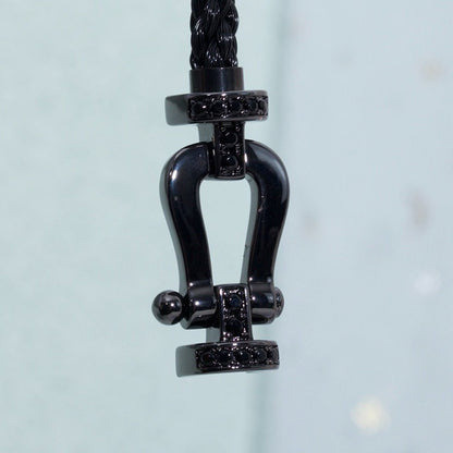 DIANA FORCE LARGE SERIES HORSESHOE BLACK SAMURAI BRACELET