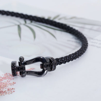 DIANA FORCE LARGE SERIES HORSESHOE BLACK SAMURAI BRACELET