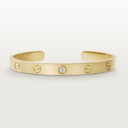 DIANA LOVE BRACELET 6.1MM 1 DIAMOND OPEN CUFF