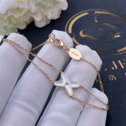DIANA JEUX BRACELET WHITE MOP PINK GOLD 1 DIAMOND