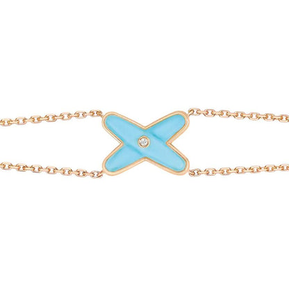 DIANA JEUX BRACELET TURQUOISE PINK GOLD 1 DIAMOND