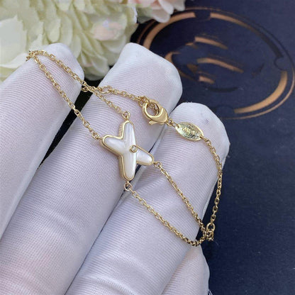 DIANA JEUX BRACELET WHITE MOP GOLD 1 DIAMOND