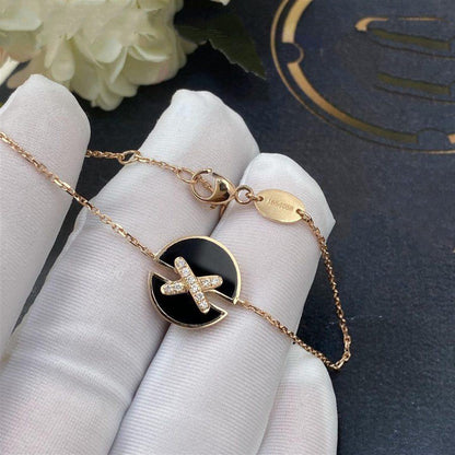DIANA JEUX DE BRACELET ONYX PINK GOLD DIAMOND