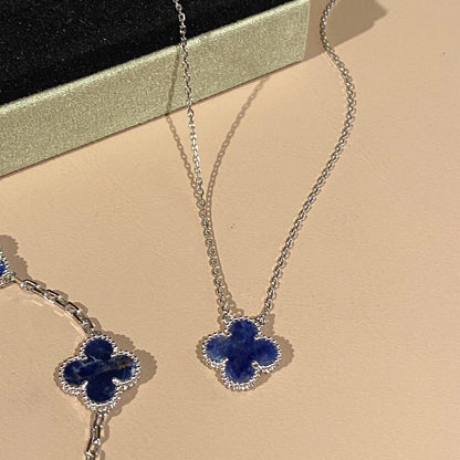 DIANA CLOVER 15MM PIETERSITE NECKLACE SILVER