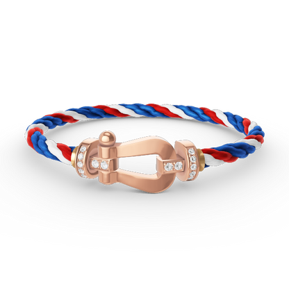 DIANA FORCE LARGE HORSESHOE HALF DIAMOND BRACELET ROSE GOLD