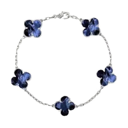 DIANA CLOVER 5 MOTIF PIETERSITE SILVER BRACELET