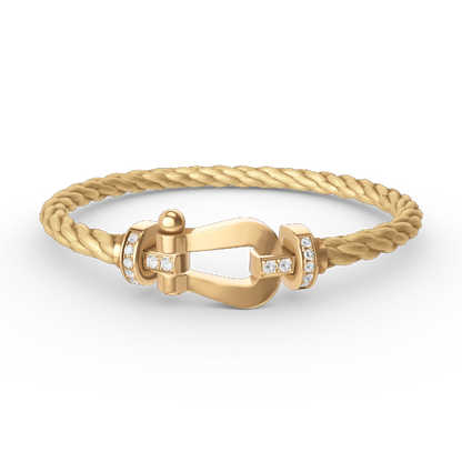 DIANA FORCE LARGE HORSESHOE HALF DIAMOND BRACELET GOLD