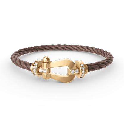 DIANA FORCE LARGE HORSESHOE HALF DIAMOND BRACELET GOLD