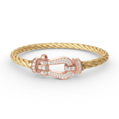 DIANA FORCE LARGE HORSESHOE FULL DIAMOND BRACELET ROSE GOLD