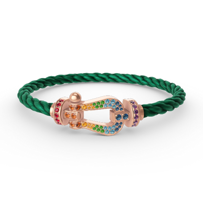 DIANA FORCE LARGE HORSESHOE  COLORED DIAMOND BRACELET ROSE GOLD