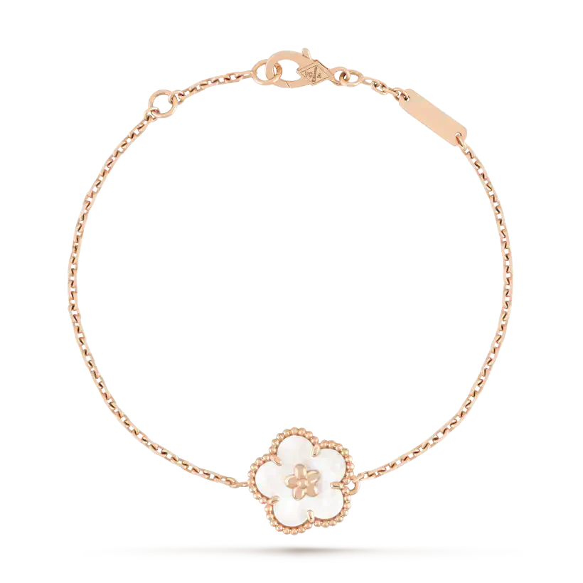 DIANA LUCKY WHITE MOP PLUM BLOSSOM  BRACELET