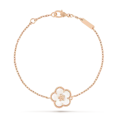 DIANA LUCKY WHITE MOP PLUM BLOSSOM  BRACELET