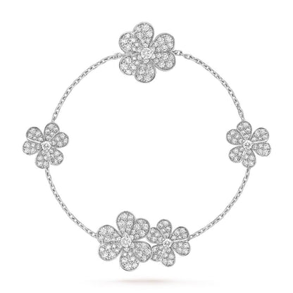 DIANA FRIVOLE SILVER 5 FLOWERS BRACELET