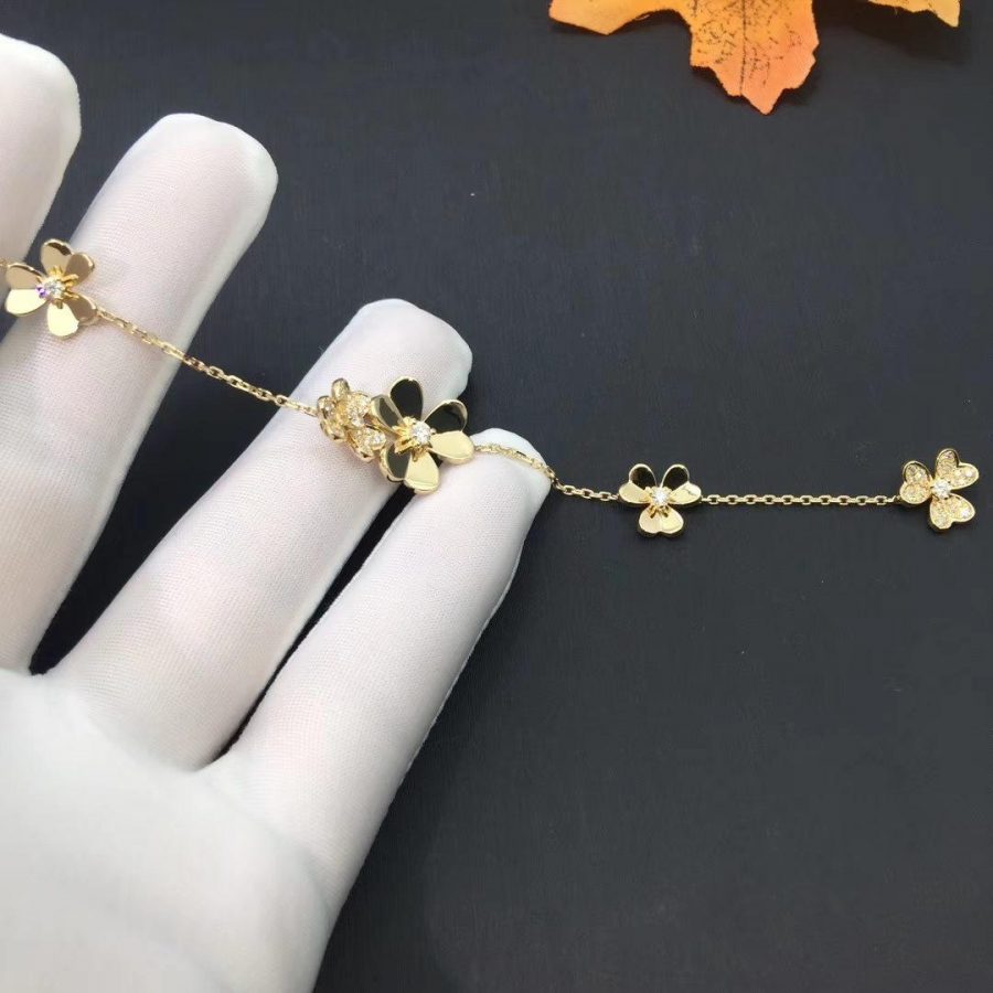 DIANA FRIVOLE GOLD 5 FLOWERS BRACELET