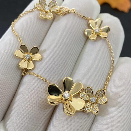 DIANA FRIVOLE GOLD 5 FLOWERS BRACELET