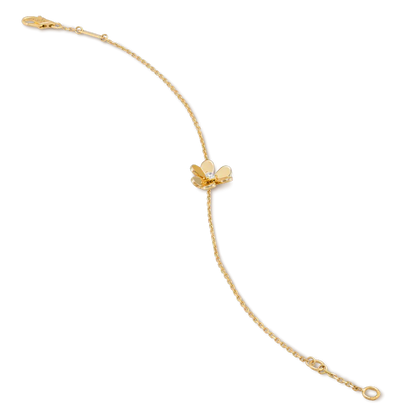 DIANA FRIVOLE GOLD FLOWER PINK MALACHITE BRACELET