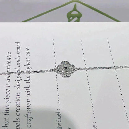 DIANA CLOVER  SINGLE FLOWER BRACELET SILVER
