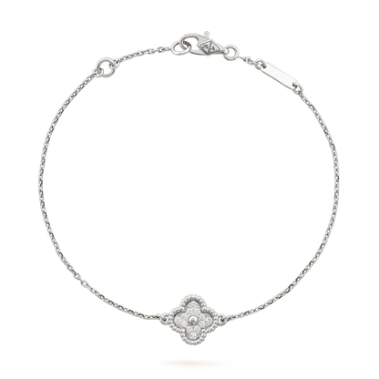 DIANA CLOVER  SINGLE FLOWER BRACELET SILVER